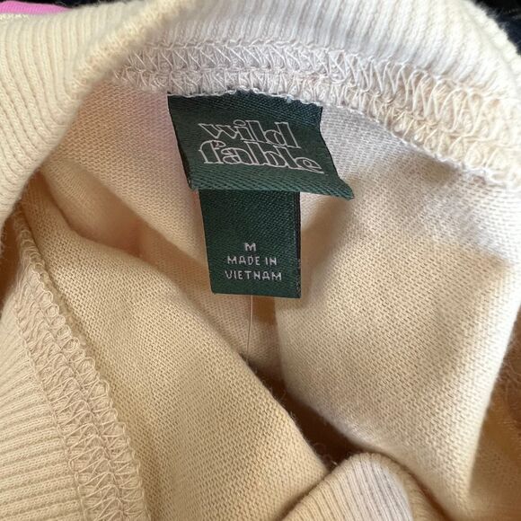 Wild Fable Beige  Long Sleeve Heavy Knit T-Shirt  size M coastal core  beach - Picture 3 of 14